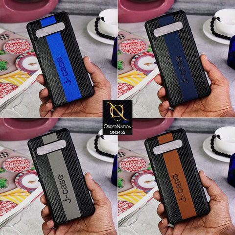 Samsung Galaxy S10 5G Cover - Light Blue - Carbon Fiber Texture Soft TPU Case