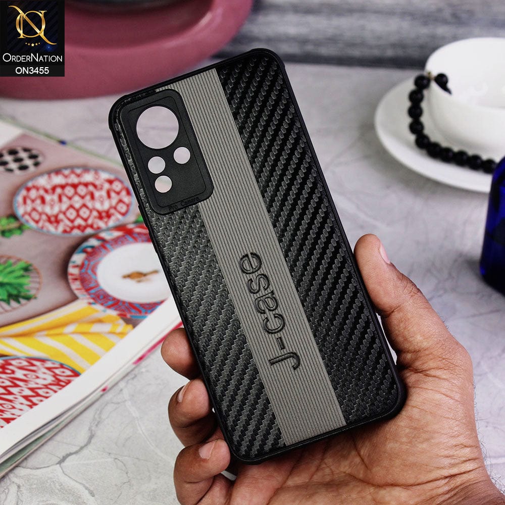 Infinix Note 11 Cover - Gray - Carbon Fiber Texture Soft TPU Case