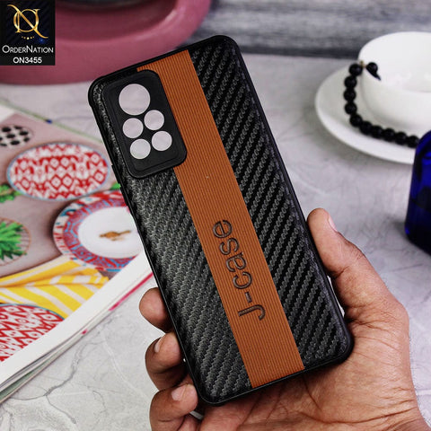 Infinix Note 11 Pro Cover - Brown - Carbon Fiber Texture Soft TPU Case