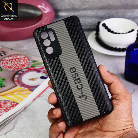 Oppo Reno 6 Cover - Gray - Carbon Fiber Texture Soft TPU Case