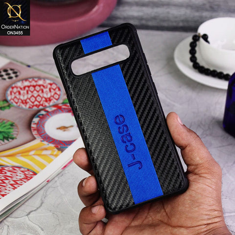 Samsung Galaxy S10 5G Cover - Light Blue - Carbon Fiber Texture Soft TPU Case