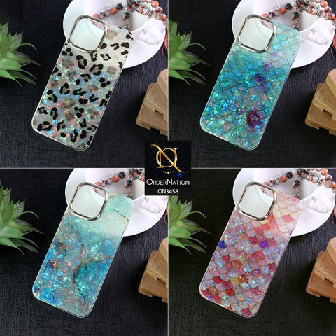 iPhone 13 Pro Max Cover - Design2 - New Stylish Electroplated Camera Ring Acrylic With Soft Borders Case