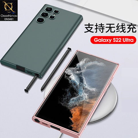 Samsung Galaxy S22 Ultra 5G Cover - Pink - Soft Silicone Shock Proof Camera Protection Protective Case