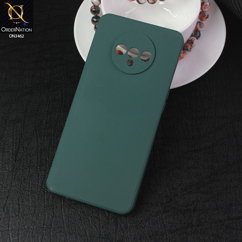 OnePlus 7T Cover - Dark Green - Soft Silicone Camera Protection Case