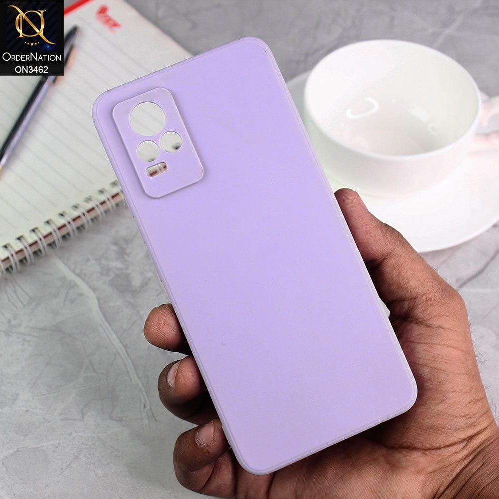 Vivo V21e Cover - Purple - Soft Silicone Camera Protection Case