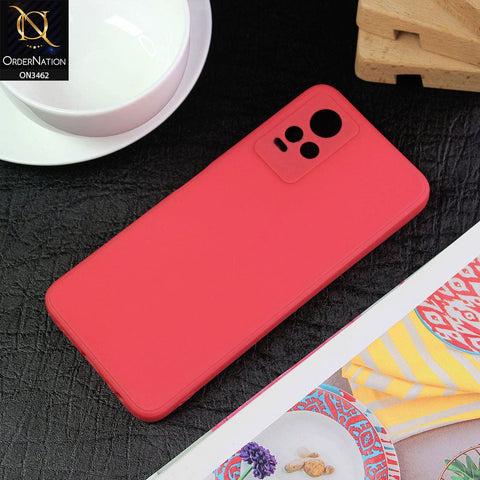 Vivo V21e Cover - Pomegranate Red - Soft Silicone Camera Protection Case