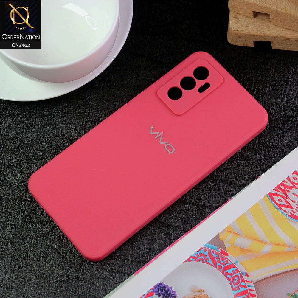 Vivo V23e Cover - Pomegranate Red - Soft Silicone Camera Protection Case