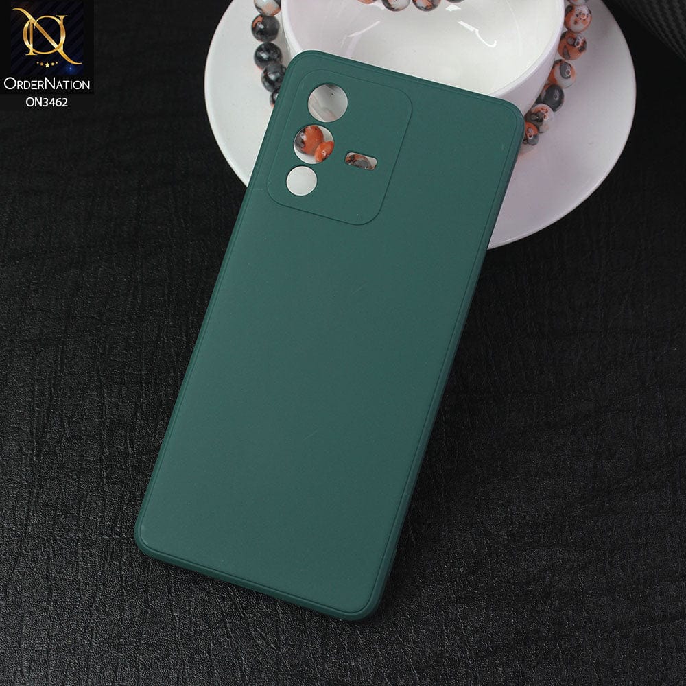 Vivo V23 Pro Cover - Dark Green - Soft Silicone Camera Protection Case