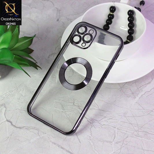 iPhone 11 Pro Cover - Black - Soft Color Borders Logo Hole With Camera Protection Clear Back Case