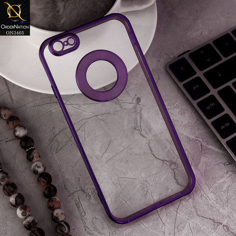 iPhone 6 Cover - Violet - Soft Color Borders Logo Hole With Camera Protection Clear Back Case