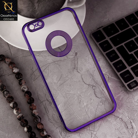 iPhone 6 Plus Cover - violet - Soft Color Borders Logo Hole With Camera Protection Clear Back Case