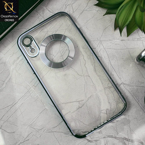 iPhone XR Cover - Sierra Blue - Soft Color Borders Logo Hole With Camera Protection Clear Back Case