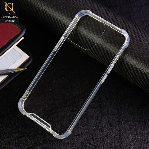iPhone 13 Pro Cover - Transparent - Soft TPU Borders Shockproof Bumper Transparent Case