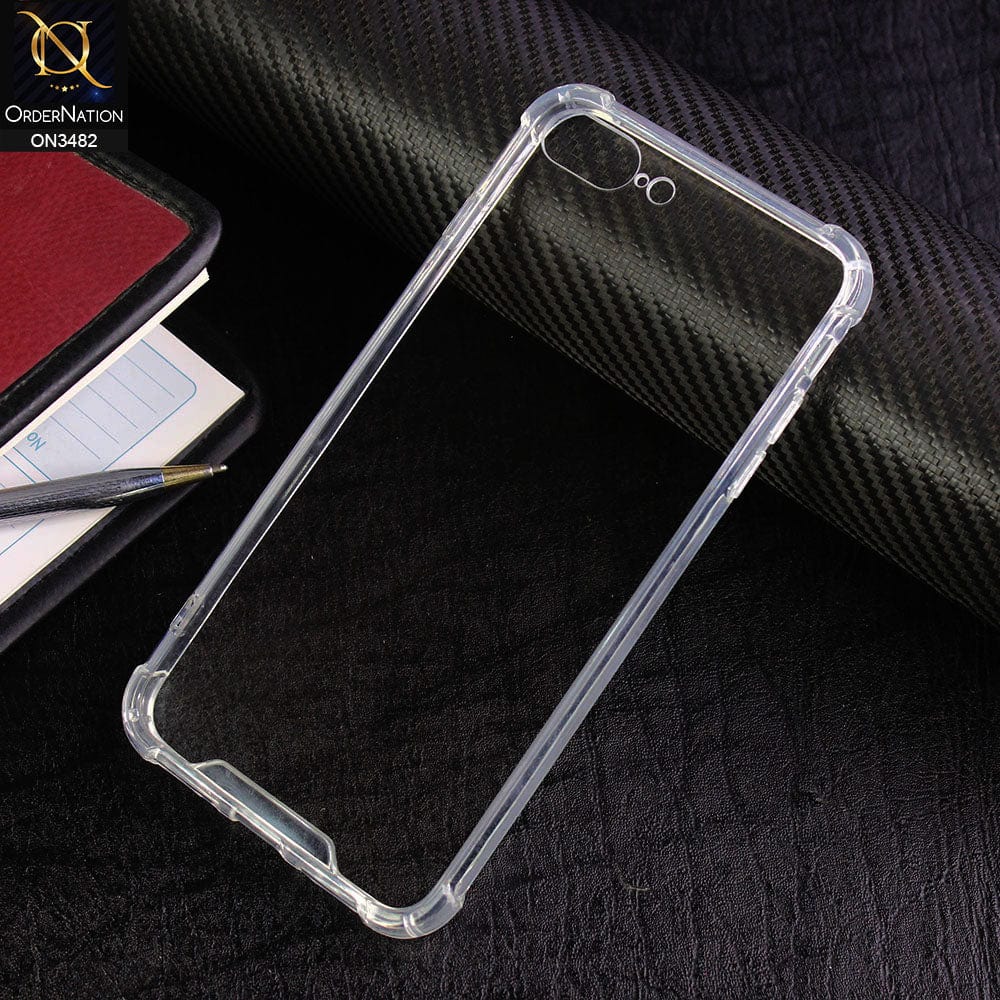 iPhone 8 Plus / 7 Plus Cover - Transparent - Soft TPU Borders Shockproof Bumper Transparent Case