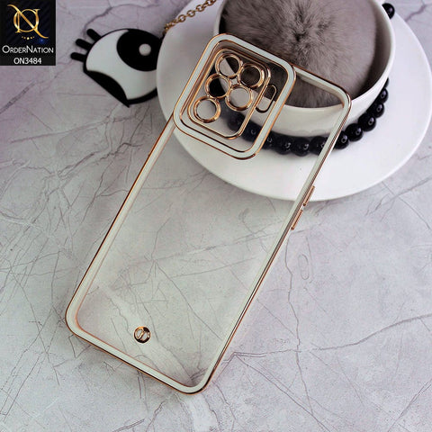 Oppo A94 Cover - White - New Electroplated Side Borders Camera Protection Case
