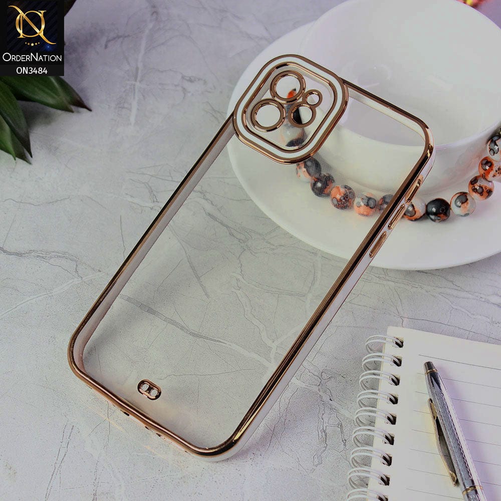 iPhone 11 Cover - White - New Electroplated Side Borders Camera Protection Case