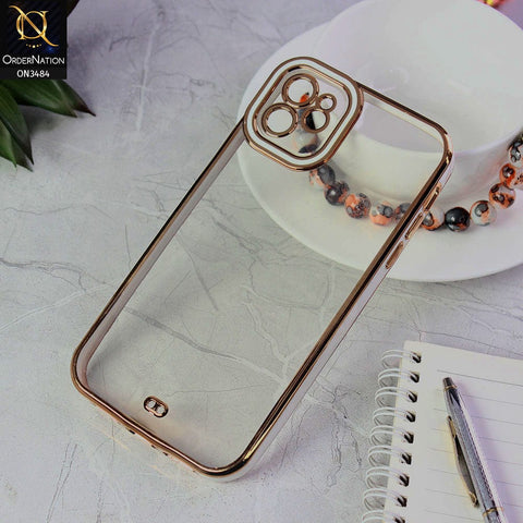 iPhone 11 Cover - White - New Electroplated Side Borders Camera Protection Case