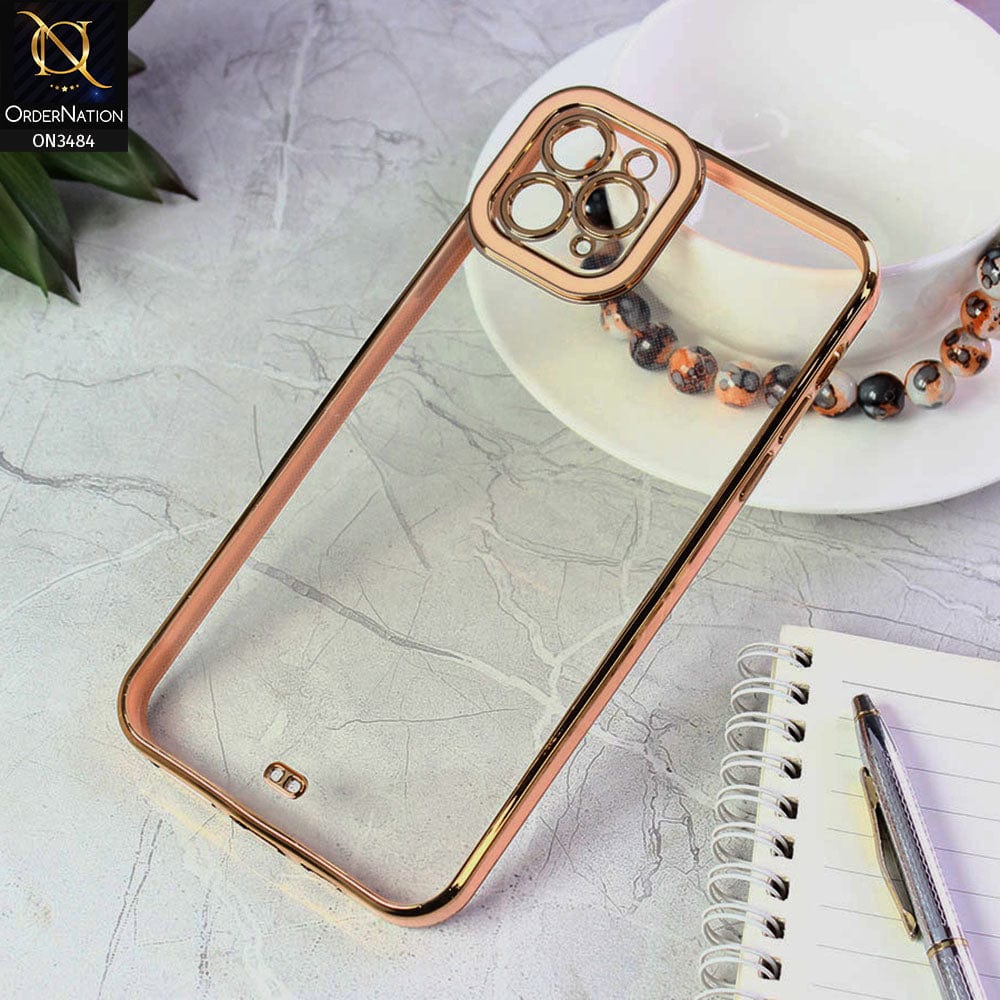 iPhone 11 Pro Max Cover - Pink - New Electroplated Side Borders Camera Protection Case