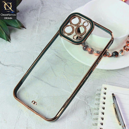 iPhone 12 Pro Max Cover - Green - New Electroplated Side Borders Camera Protection Case