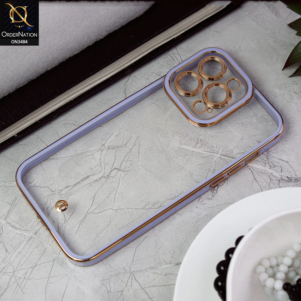 iPhone 14 Pro Max Cover - Purple -New Electroplated Side Borders Camera Protection Case