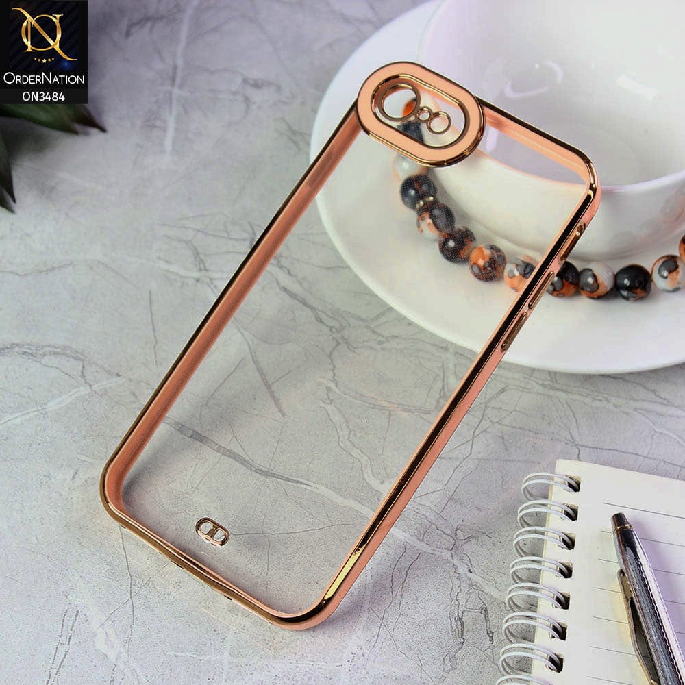 iPhone SE 2020 Cover - Pink - New Electroplated Side Borders Camera Protection Case