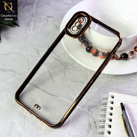 iPhone XS / X Cover - Black - New Electroplated Side Borders Camera Protection Case