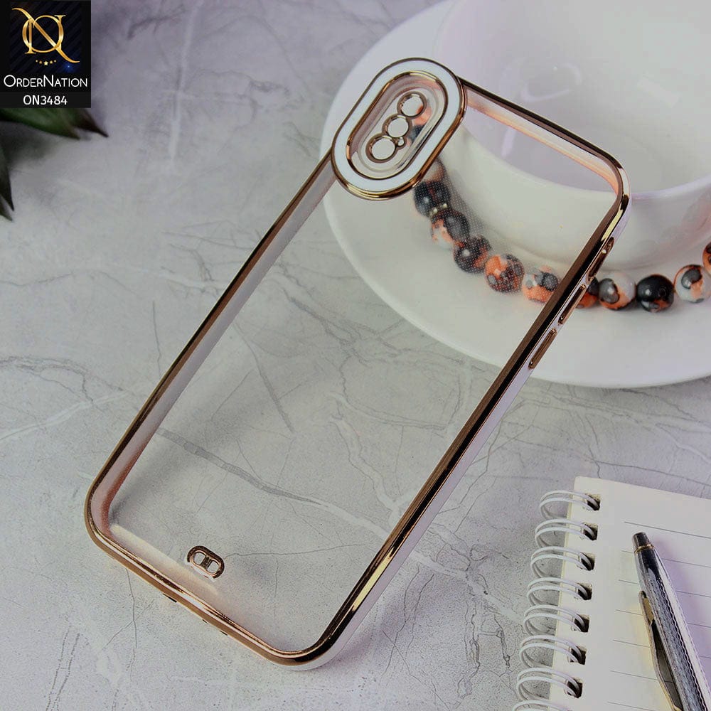 iPhone XS Max Cover - White - New Electroplated Side Borders Camera Protection Case