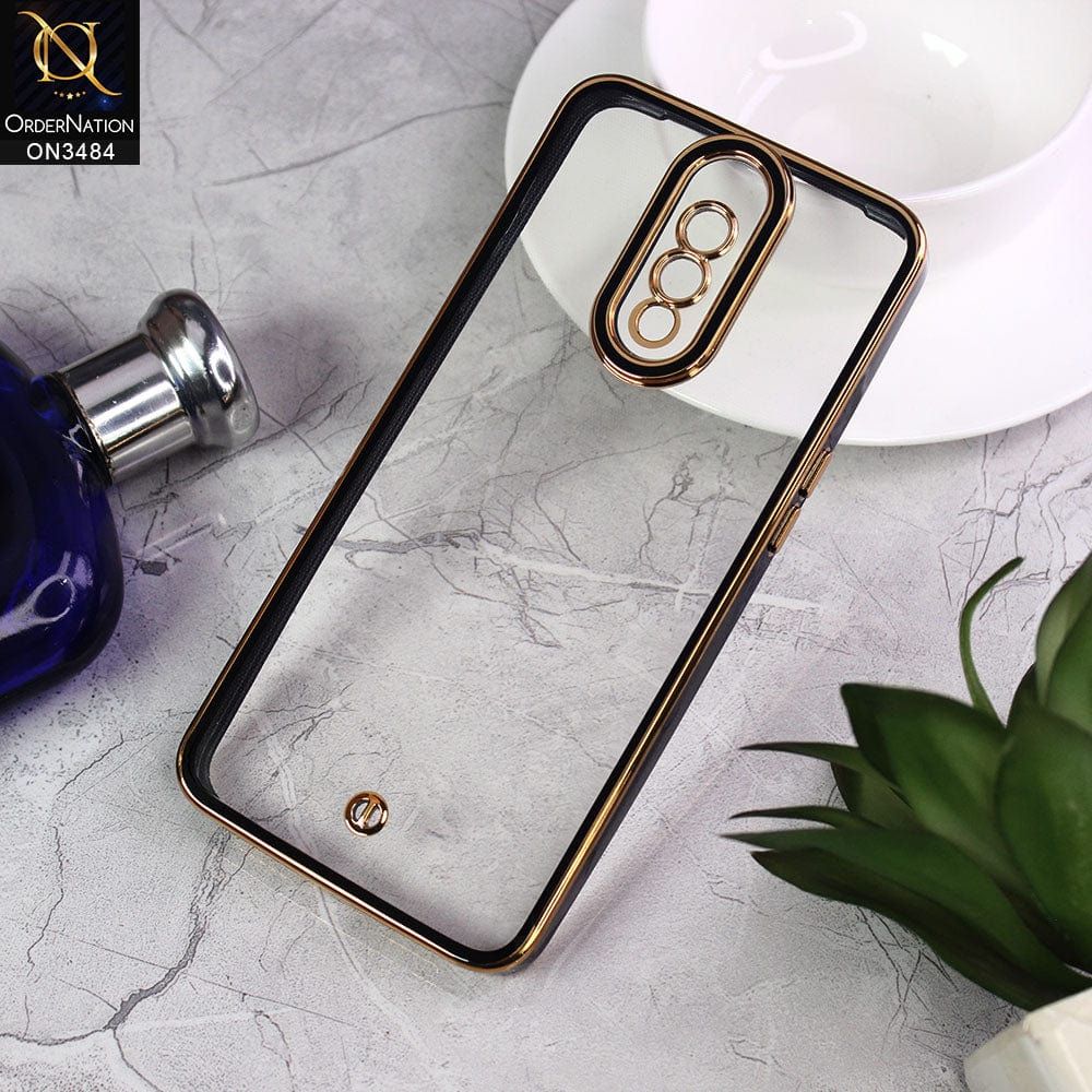 OnePlus 6T Cover - Black - New Electroplated Side Borders Camera Protection Case