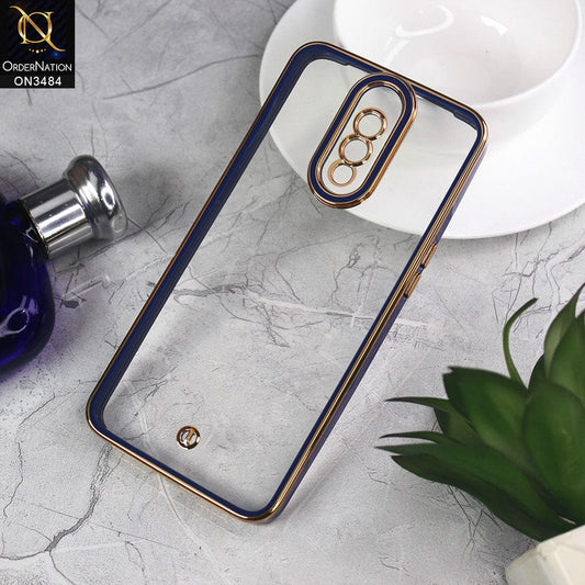 OnePlus 6T Cover - Blue - New Electroplated Side Borders Camera Protection Case