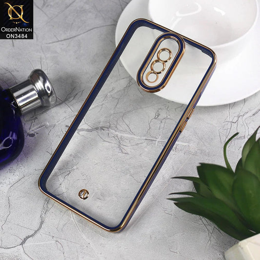 OnePlus 7 Cover - Blue - New Electroplated Side Borders Camera Protection Case