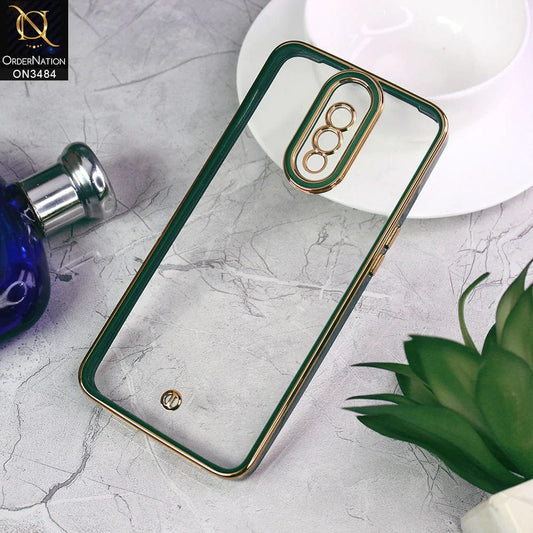 OnePlus 7 Cover - Green - New Electroplated Side Borders Camera Protection Case