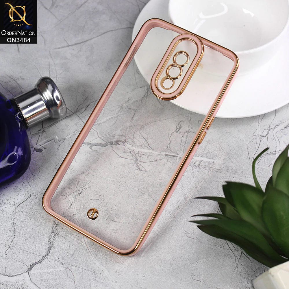 OnePlus 7 Cover - Pink - New Electroplated Side Borders Camera Protection Case