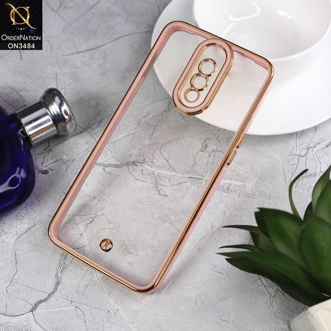 OnePlus 6T Cover - Pink - New Electroplated Side Borders Camera Protection Case