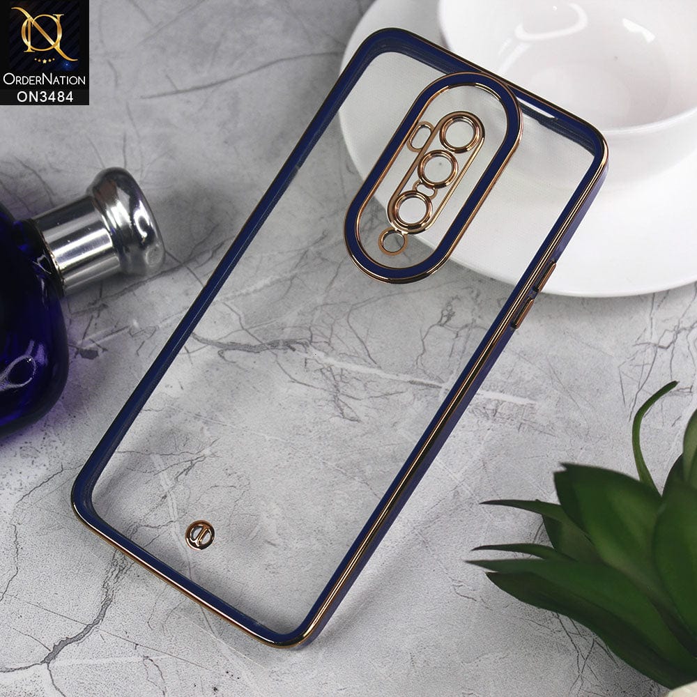 OnePlus 7 Pro Cover - Blue - New Electroplated Side Borders Camera Protection Case