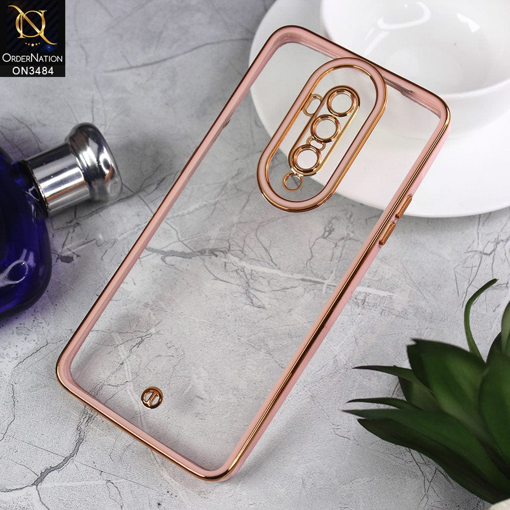 OnePlus 7 Pro Cover - Pink - New Electroplated Side Borders Camera Protection Case