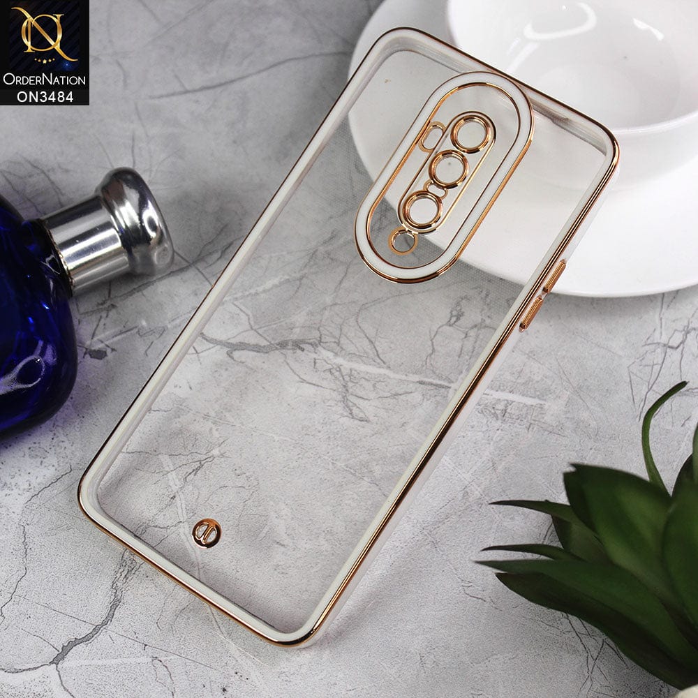 OnePlus 7 Pro Cover - White - New Electroplated Side Borders Camera Protection Case