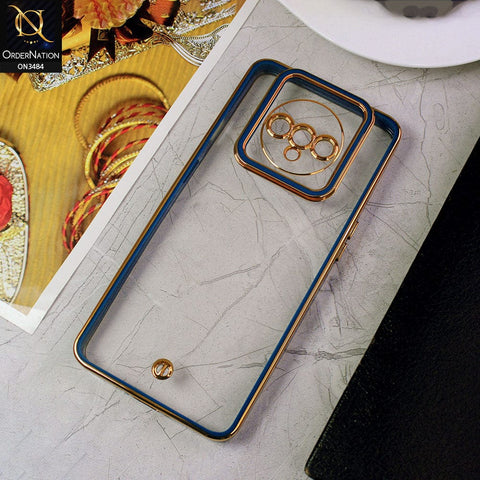 OnePlus 7T Cover - Blue - New Electroplated Side Borders Camera Protection Case