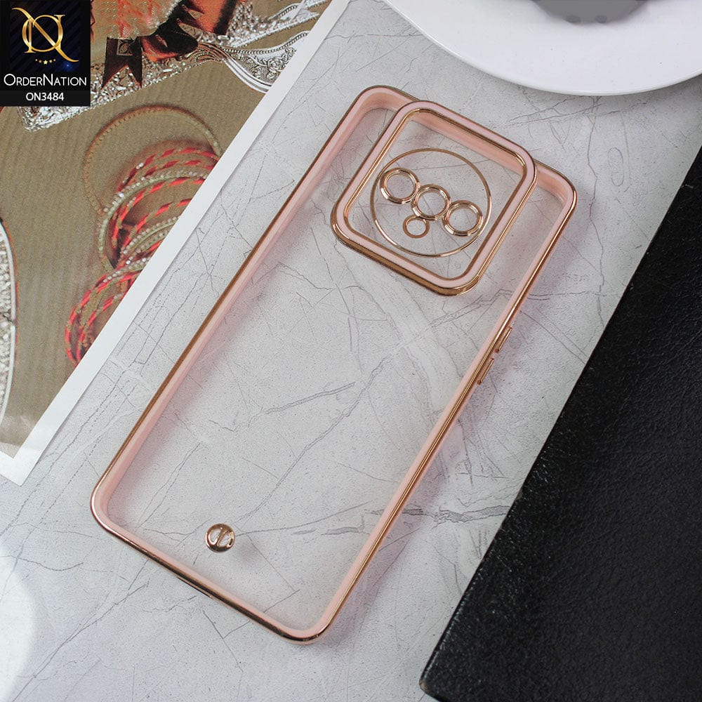 OnePlus 7T Cover - Pink - New Electroplated Side Borders Camera Protection Case