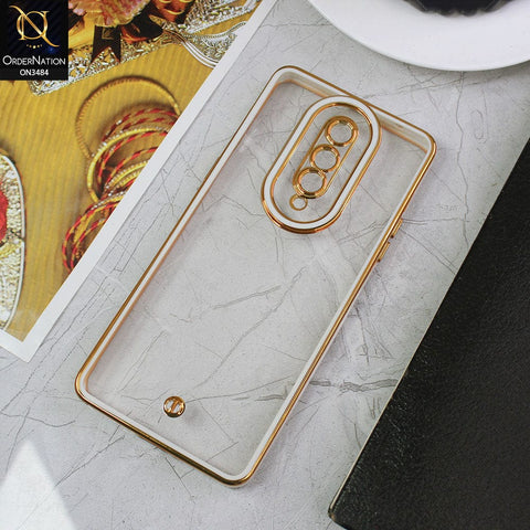 OnePlus 8 4G Cover - White - New Electroplated Side Borders Camera Protection Case