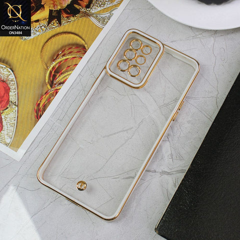 OnePlus 8T Cover - White - New Electroplated Side Borders Camera Protection Case