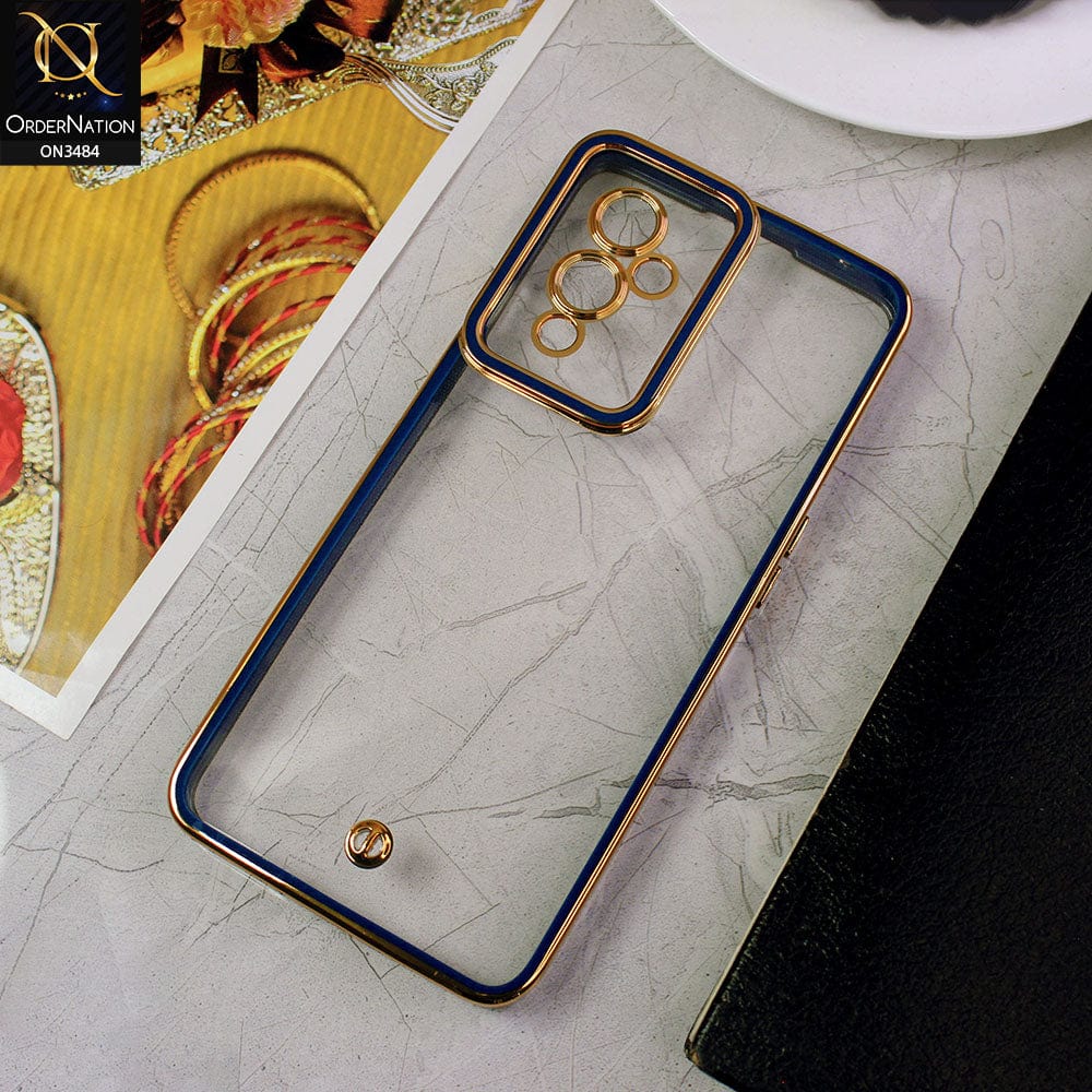 OnePlus 9 Cover - Blue - New Electroplated Side Borders Camera Protection Case
