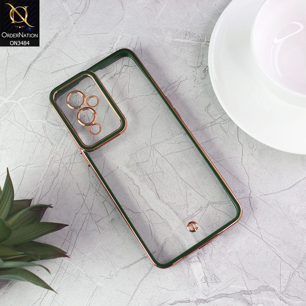 OnePlus 9 Cover - Green - New Electroplated Side Borders Camera Protection Case