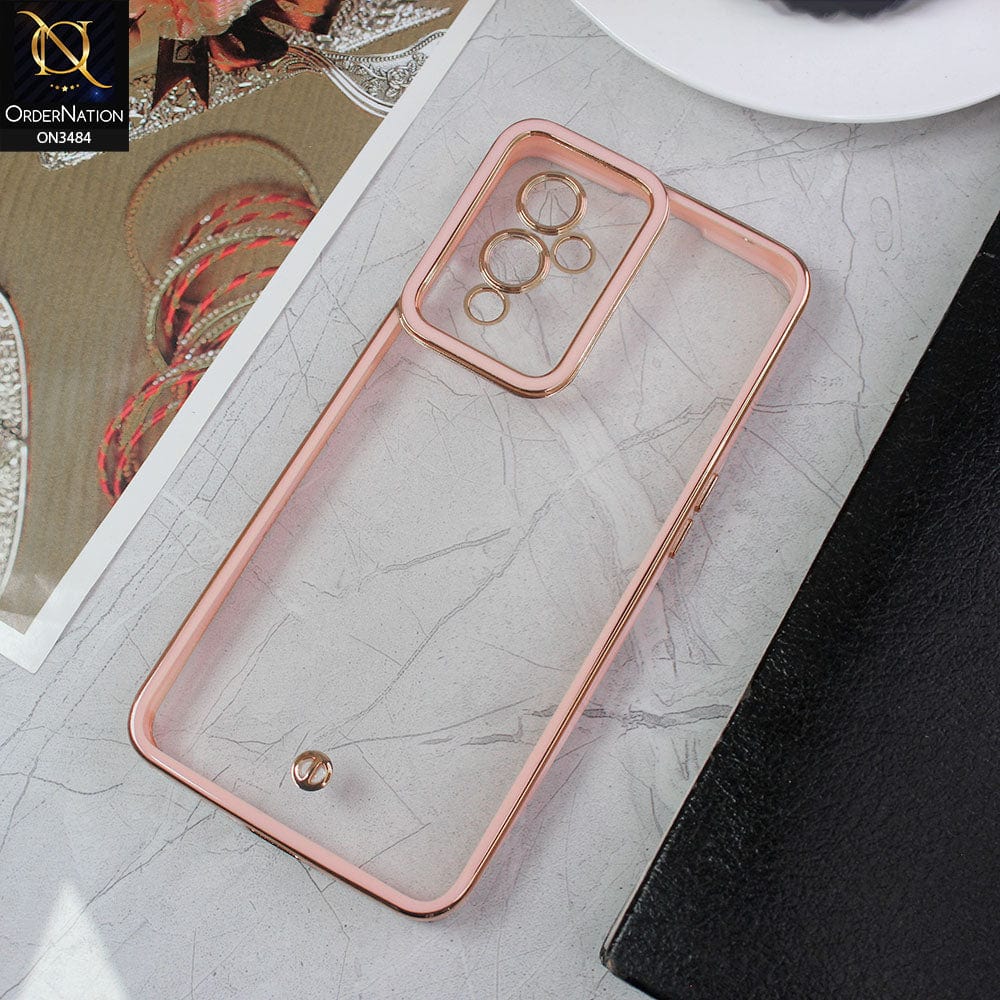 OnePlus 9 Cover - Pink - New Electroplated Side Borders Camera Protection Case