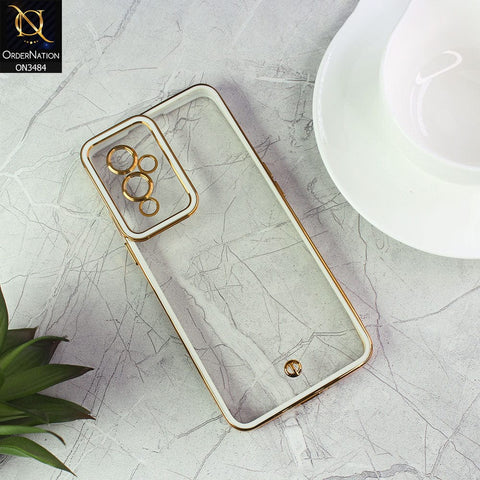 OnePlus 9 Cover - White - New Electroplated Side Borders Camera Protection Case