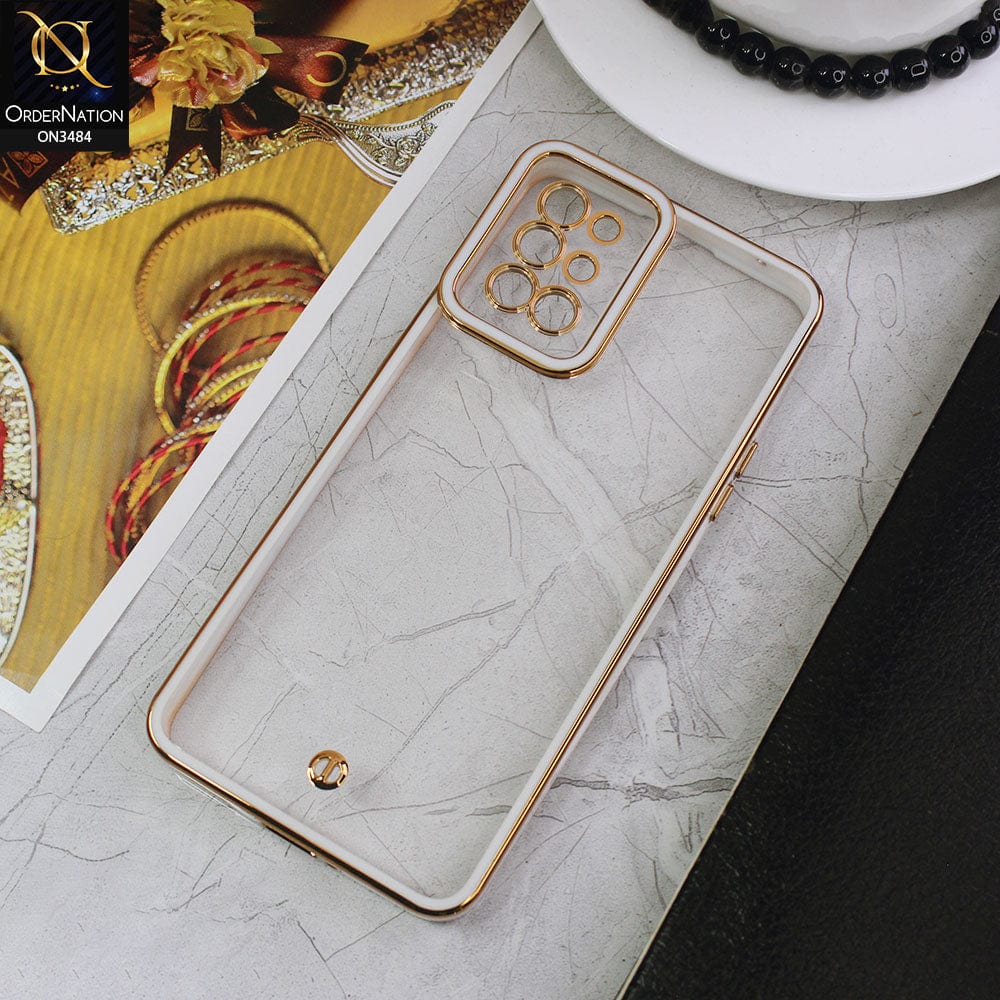OnePlus 9R Cover - White - New Electroplated Side Borders Camera Protection Case