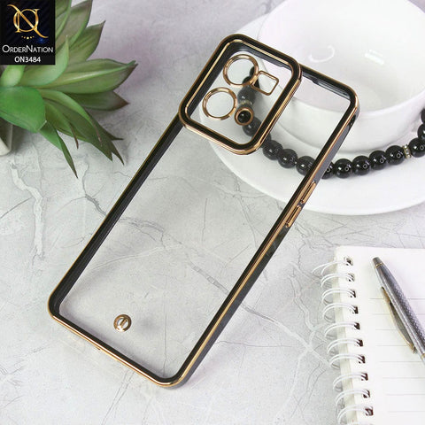 Oppo Reno 7 4G Cover - Black - New Electroplated Side Borders Camera Protection Case