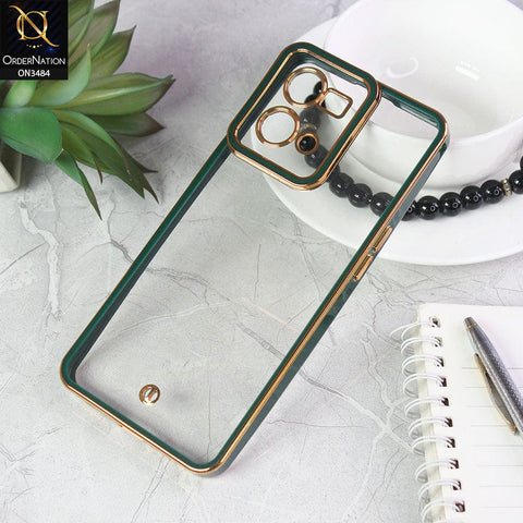 Oppo Reno 7 4G Cover - Green - New Electroplated Side Borders Camera Protection Case