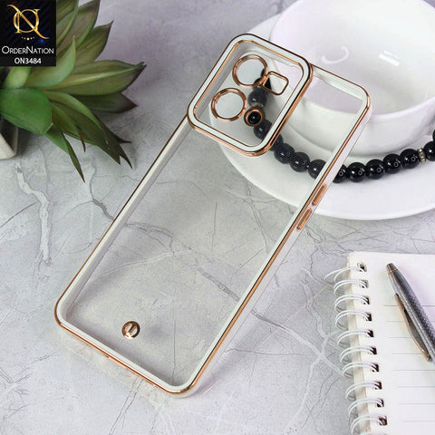Oppo Reno 7 4G Cover - White - New Electroplated Side Borders Camera Protection Case