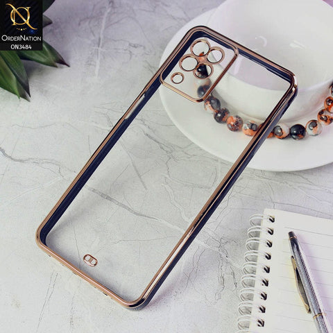 Samsung Galaxy A12 Cover - Blue - New Electroplated Side Borders Camera Protection Case