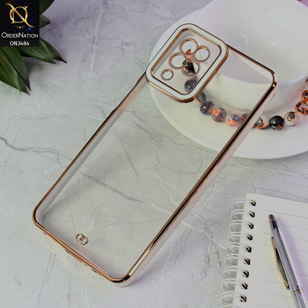 Samsung Galaxy A12 Nacho Cover - White - New Electroplated Side Borders Camera Protection Case